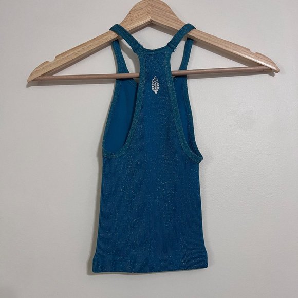 NWOT Happiness Runs Lurex Crop Tank in Off Tropic - Picture 4 of 5